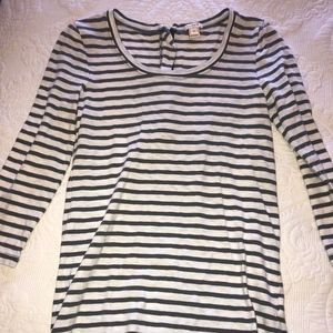 Striped J. Crew Quarter Sleeve Top